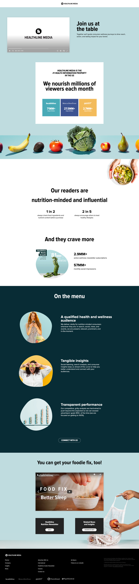 Nutrition Health + Wellness Promotional Landing Page
