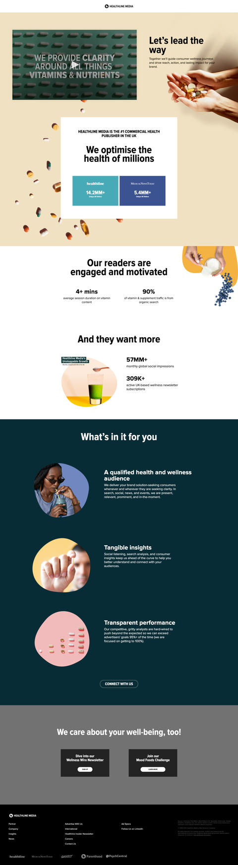 VMS (Vitamins + Supplements) Promotional Landing Page
